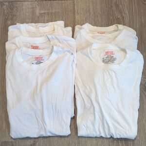Hanes White Crew Neck T-Shirts Lot Of 6 - Small